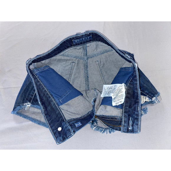 Guess WD31D11D0ZN0 Destroyed Cutoff Denim Short Shorts. Women's 24, GUC!! - Picture 3 of 5